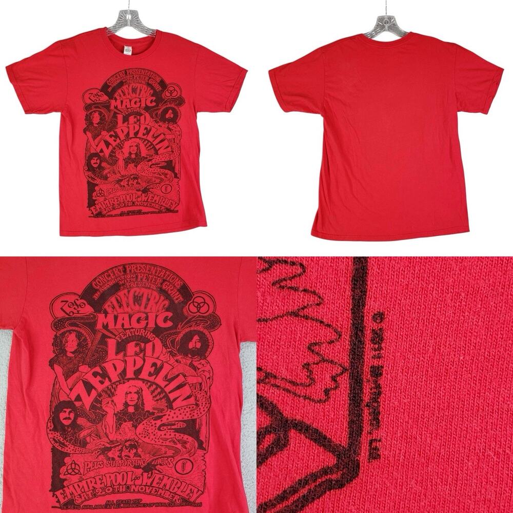 LED ZEPPELIN Electric Magic Licensed Rock T-Shirt 2011 Medium Mythgem Red SS - Picture 1 of 8